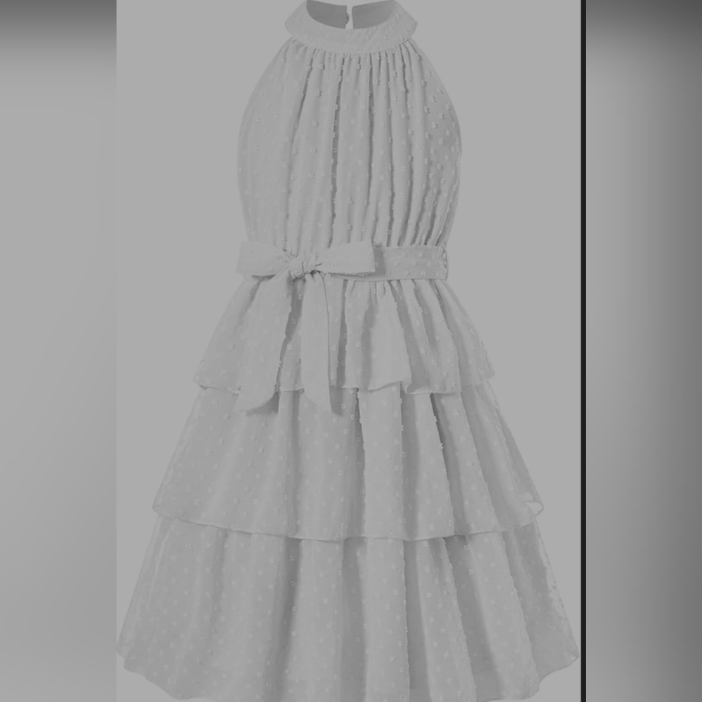 Elegant White Ruffled Tiered Kids Dress